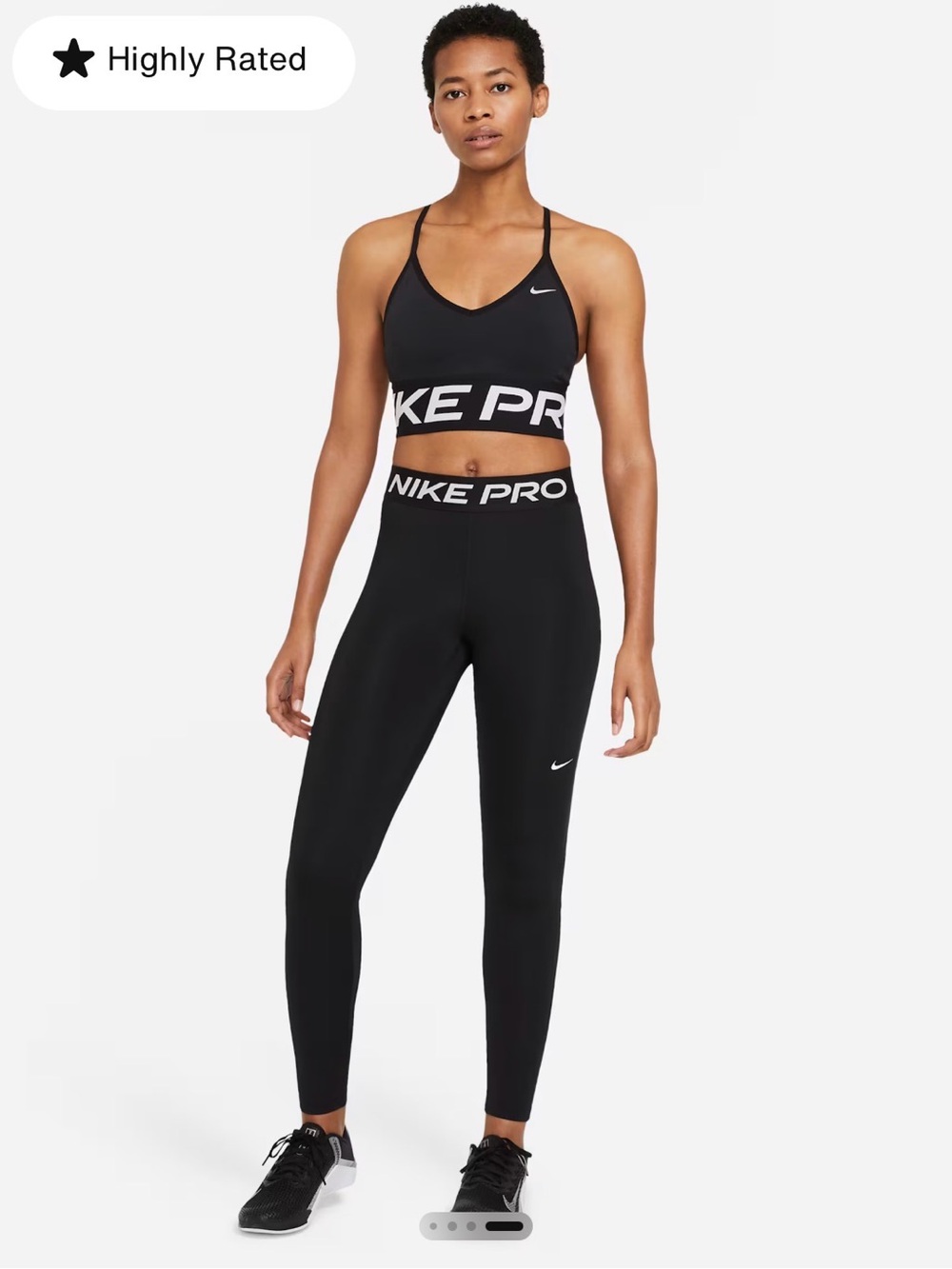 NWT Nike Pro Dri-FIT Black Mesh Panel Leggings size Small Mid Rise Full Length